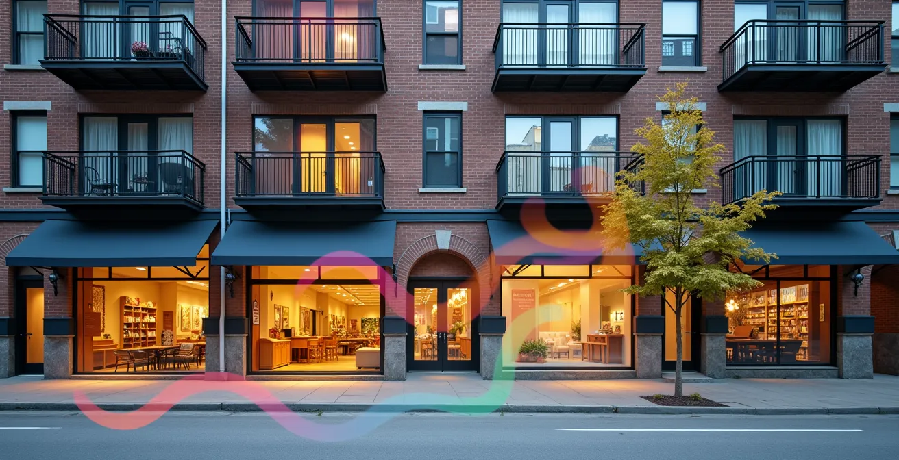 Immeuble mixte avec commerces au rez-de-chaussée et appartements aux étages à Montréal