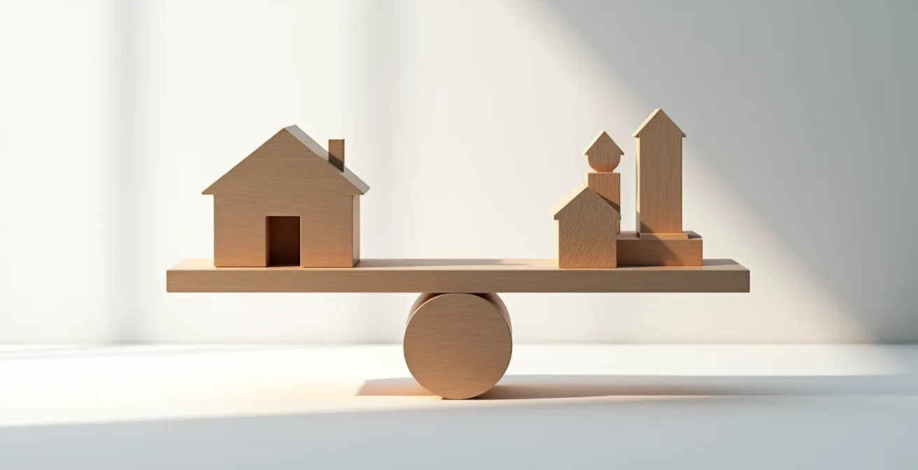 Tableau de critères de sélection immobilière avec système de pondération visuel