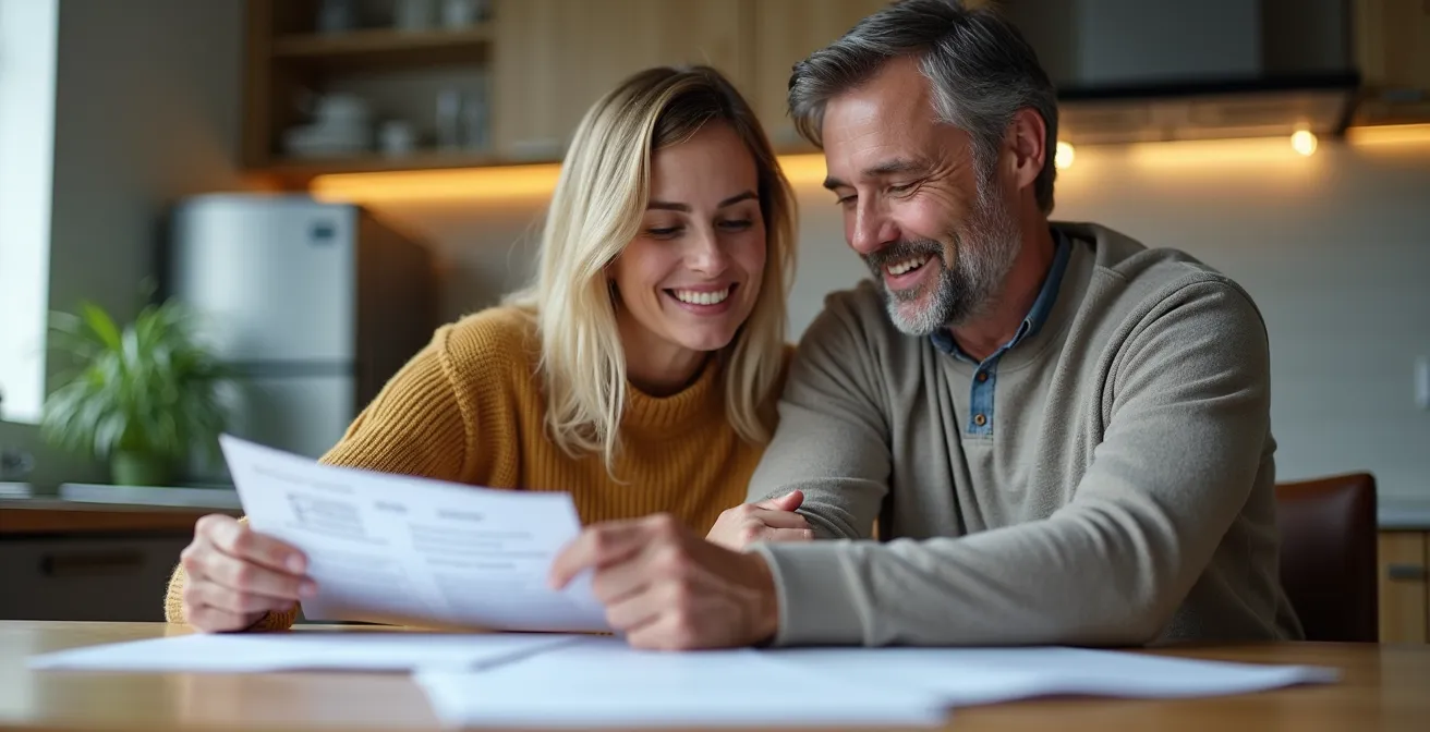 Propriétaire présentant les coûts énergétiques avec transparence