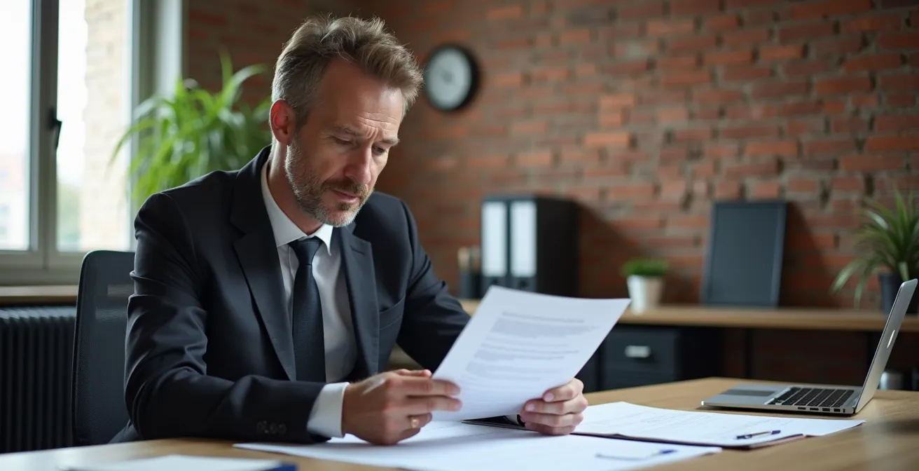 Bureau de gestionnaire immobilier professionnel effectuant des vérifications de locataires